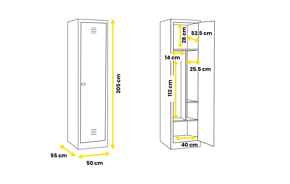 Taquilla para bomberos 1 Puerta 1 Cuerpo